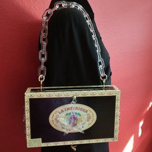 Original Suenos de Saundra Upcycled La Imperiosa Cigar Box Purse "SHINING STAR"